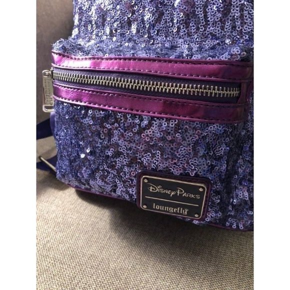 Loungefly Rare Grail Disney Parks Purple Potion Mini Backpack Wallet Minnie Ears - Picture 3 of 13